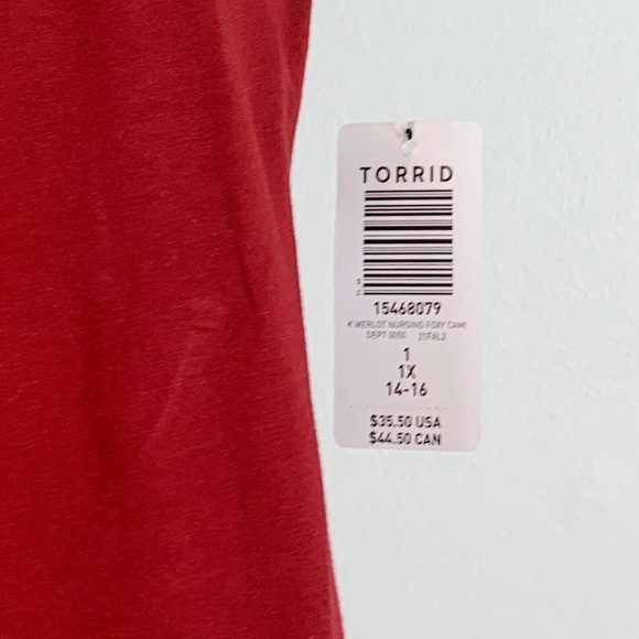 NWT Torrid Plus Size Maternity Nursing Clip Down Nursing Tank Top In Merlot Red - Picture 7 of 7